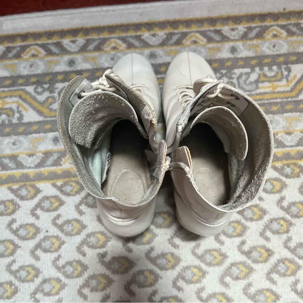 Zara Cream Lace-Up Ankle Booties - Picture 10 of 10